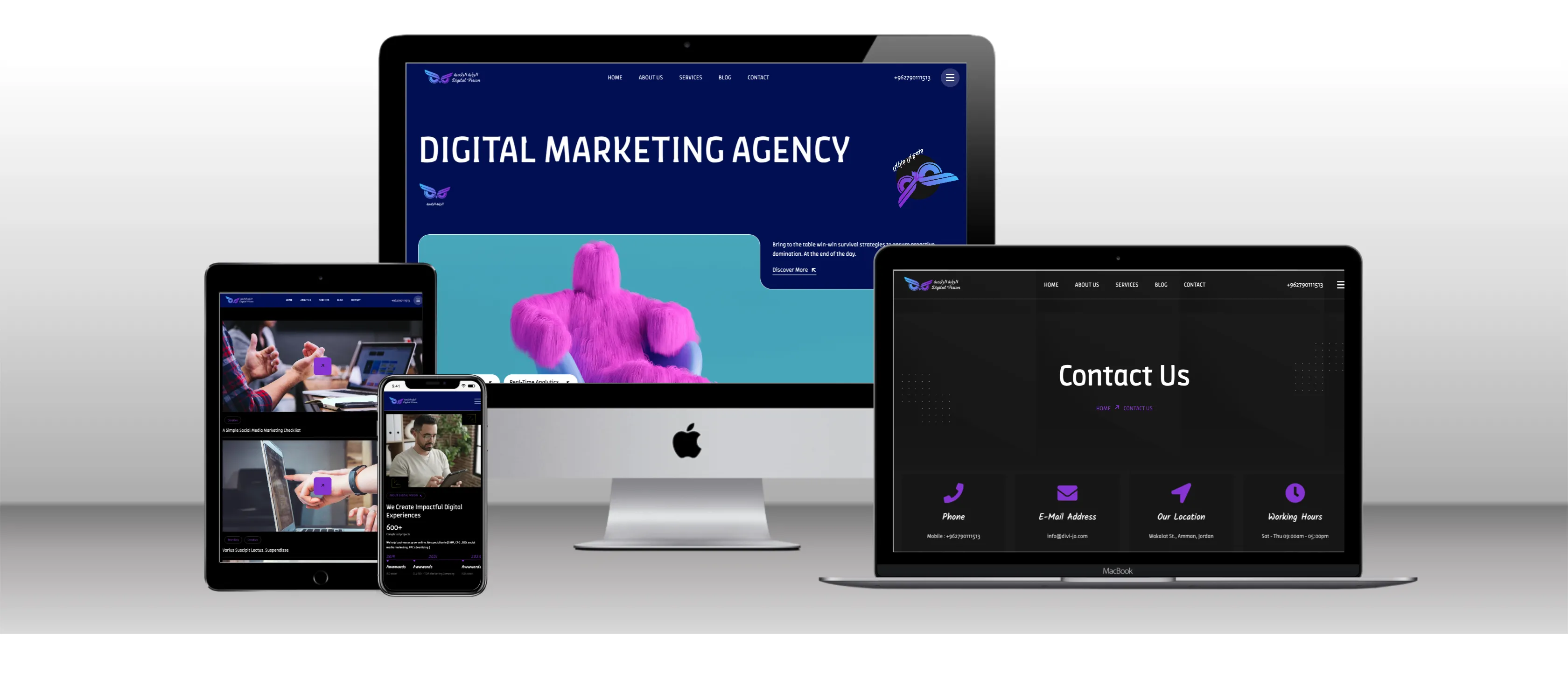 مشروع divi-jo.com – منصة تسويق رقمي إبداعية من تنفيذ جيل تك